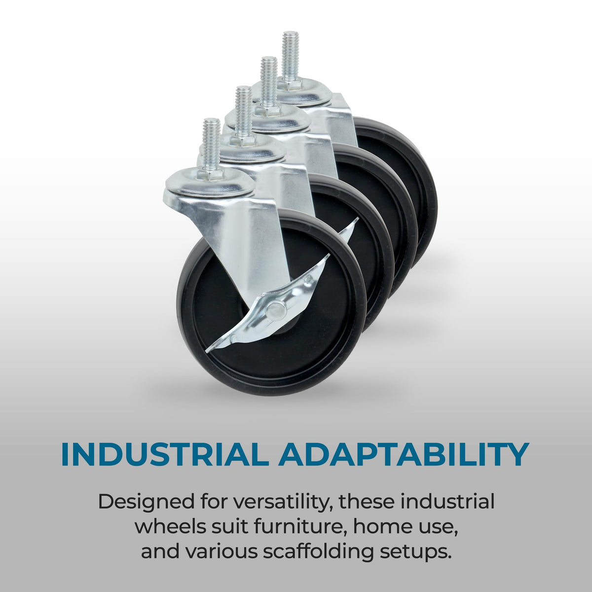 Black Set of Four Caster Roller Wheels A868016