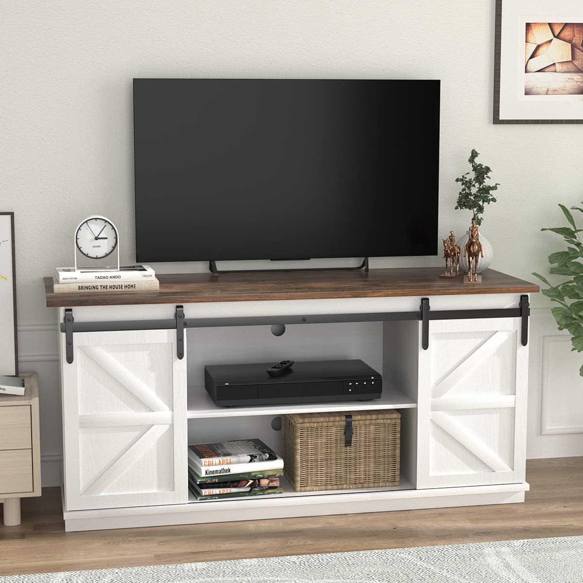 Bright White TV Stand for 65 Inch TV N856298