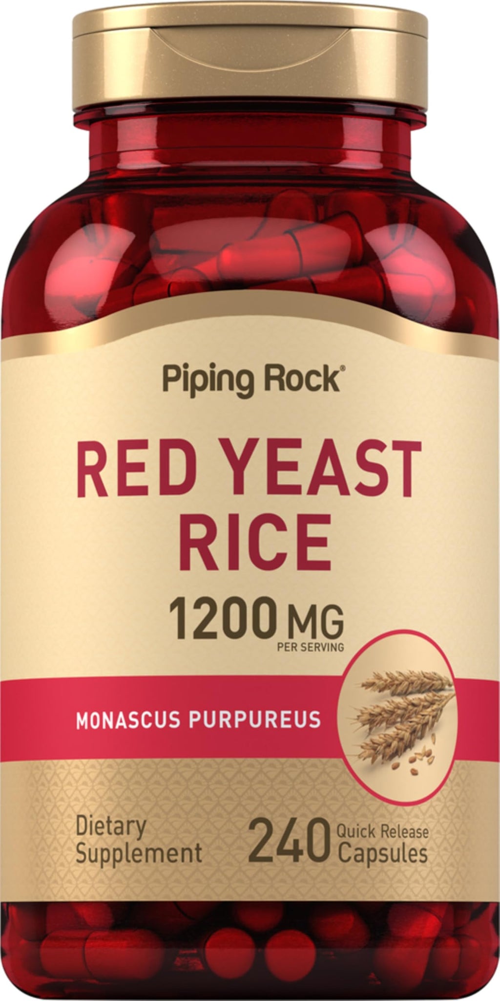 Red Yeast Rice 1200 mg 240 Capsules F6598