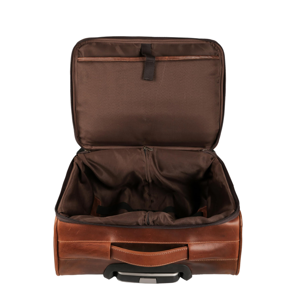 Leather Rolling Briefcase with Trolley Handle I703