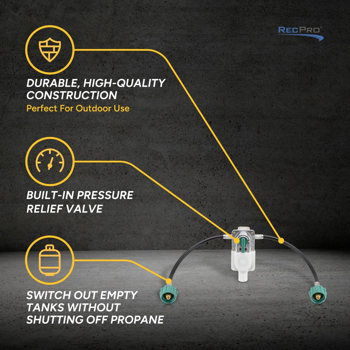 RV 2-Stage Auto Changeover Propane Regulator with Hose G277