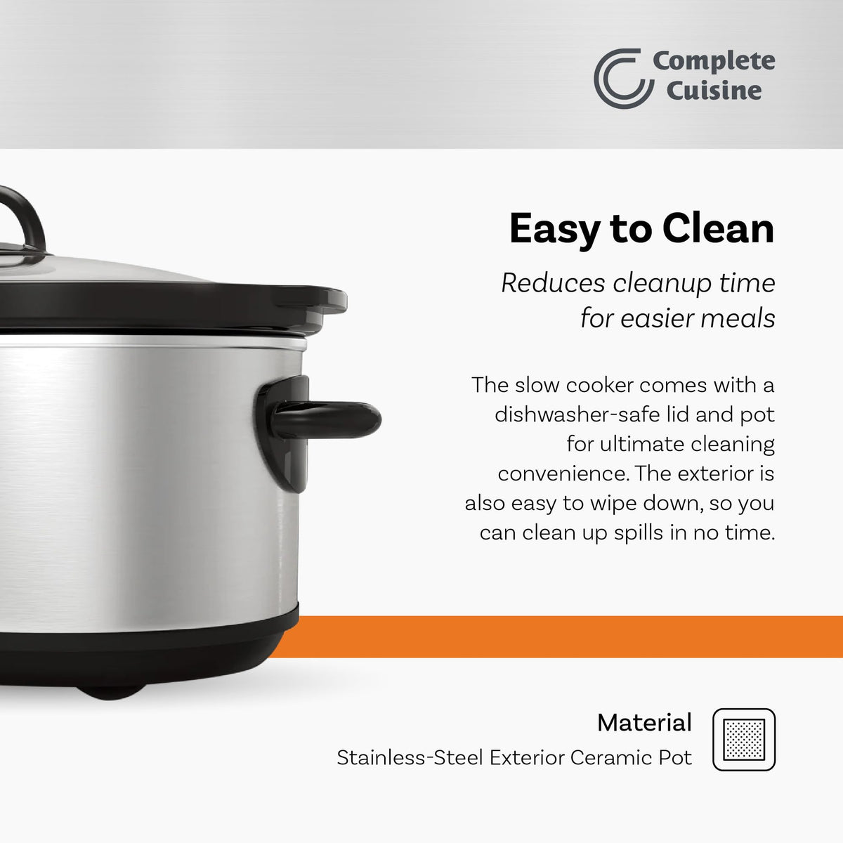 7-Quart Oval Stainless-Steel Slow Cooker W161