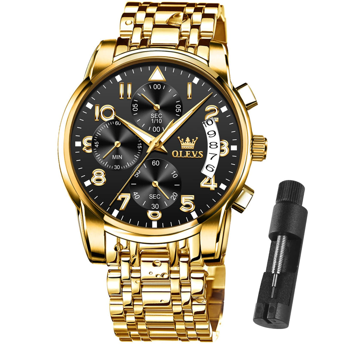 Waterproof Stainless Steel Quartz Analog Watch U1387