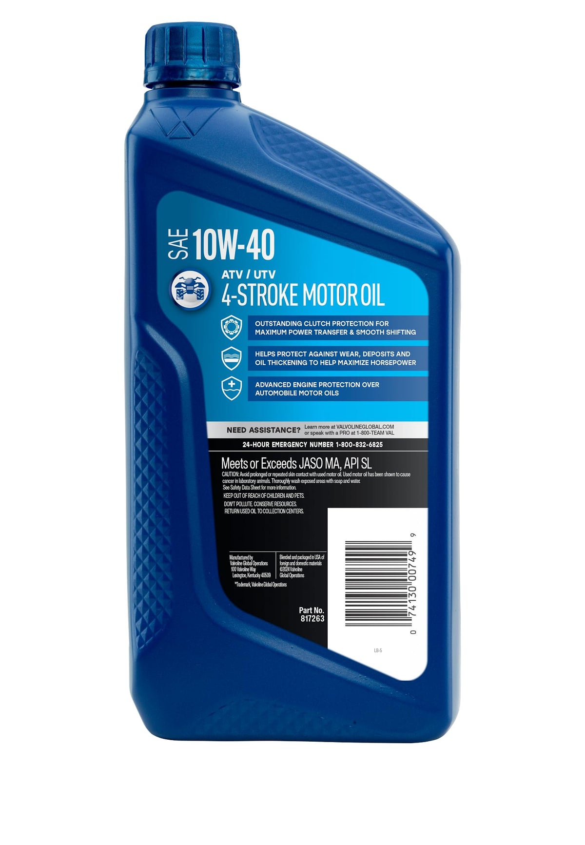 10W-40 4-Stroke Motor Oil 1 Quart P8735