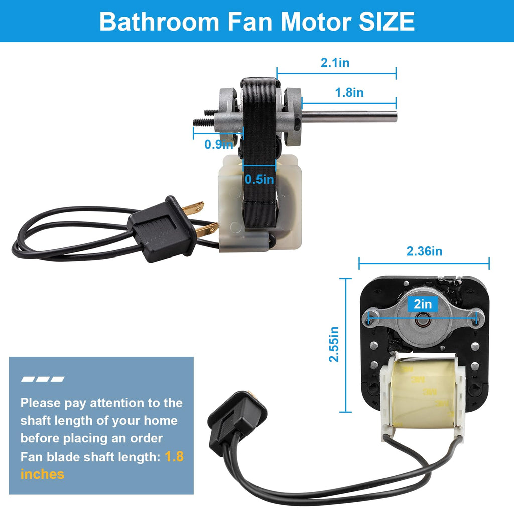 120V 50CFM Bathroom Exhaust Fan Motor with Blower Wheel R746387