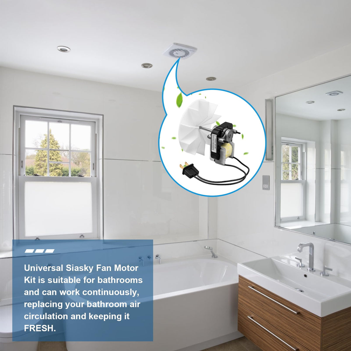 120V 50CFM Bathroom Exhaust Fan Motor with Blower Wheel R746387