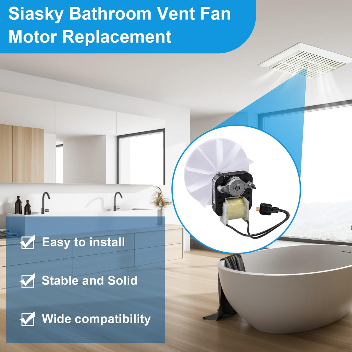 120V 50CFM Bathroom Exhaust Fan Motor with Blower Wheel R746387