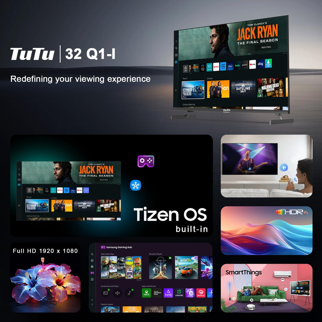 32 Inch FHD Smart TV 1080p Full HD Central Stand with HDR Dolby Audio F6464