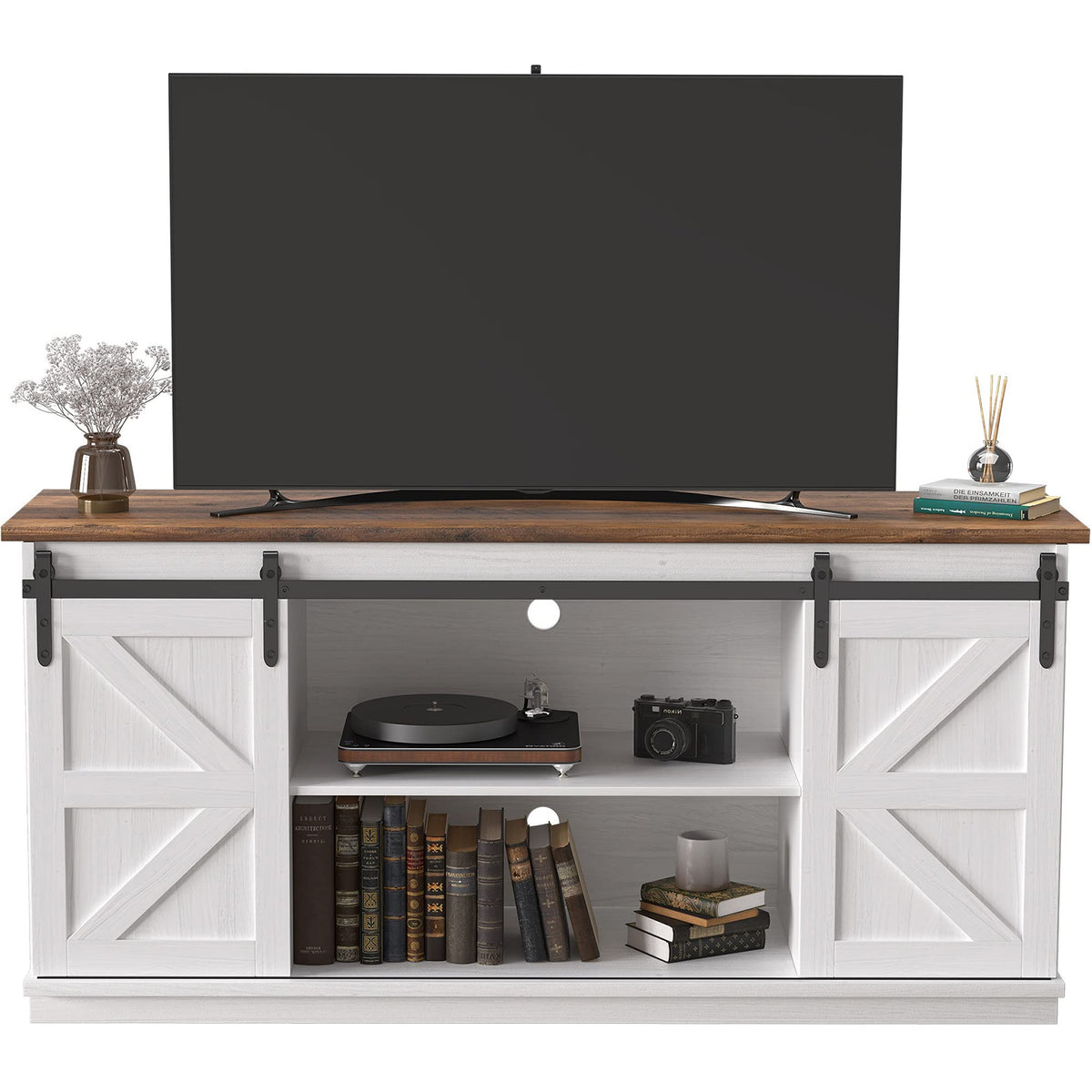 Bright White TV Stand for 65 Inch TV N856298