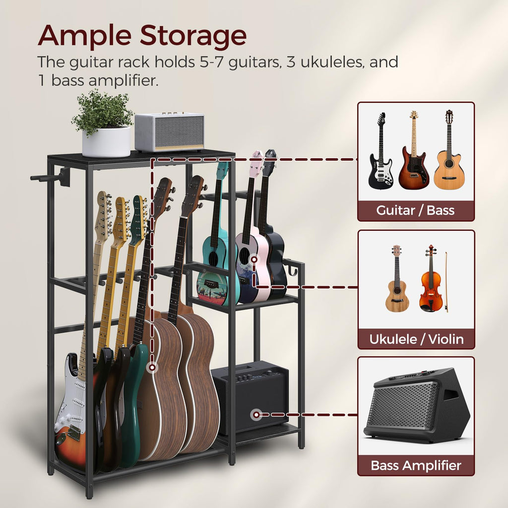 Guitar Stand, Multi-Guitar Rack, AMP Stand, Record Rack F110