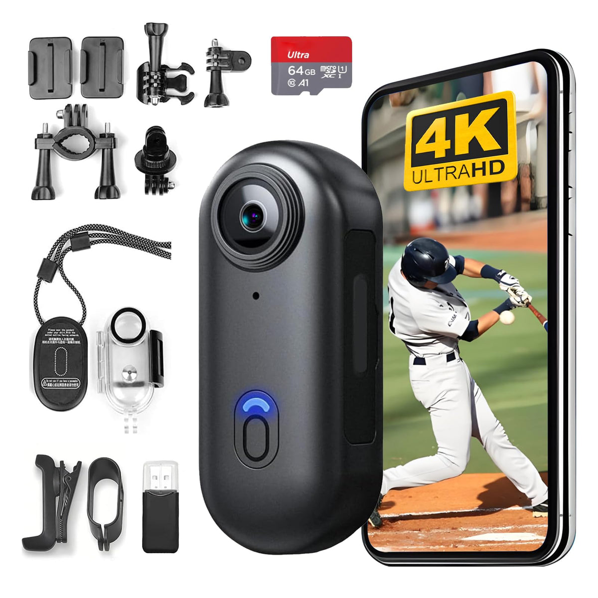 64GB 4K Thumb Action Camera V56513