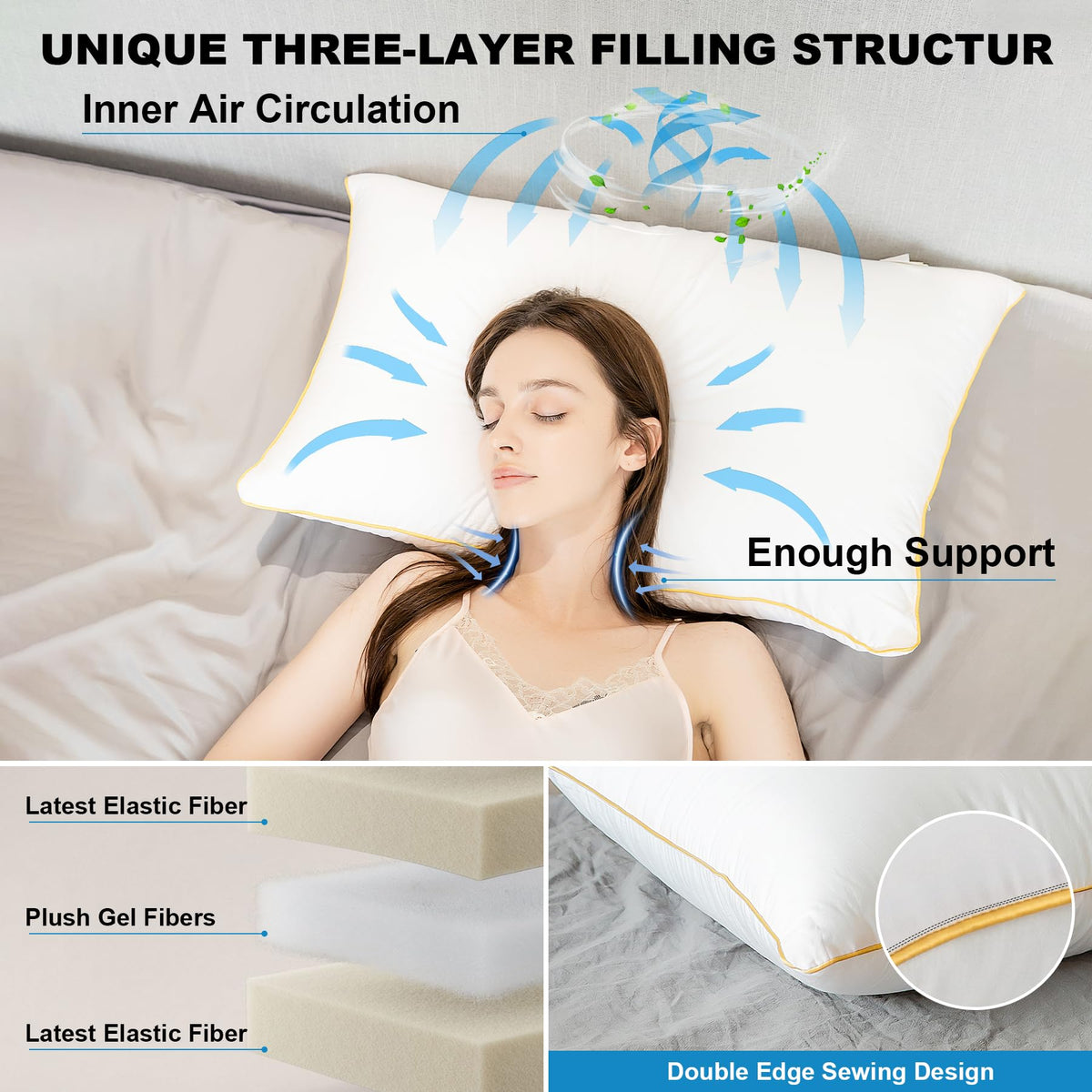 King Size Down Alternative Pillows Set of 2 I8921