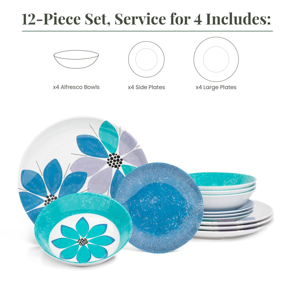 12-Piece Melamine Dinnerware Set G577