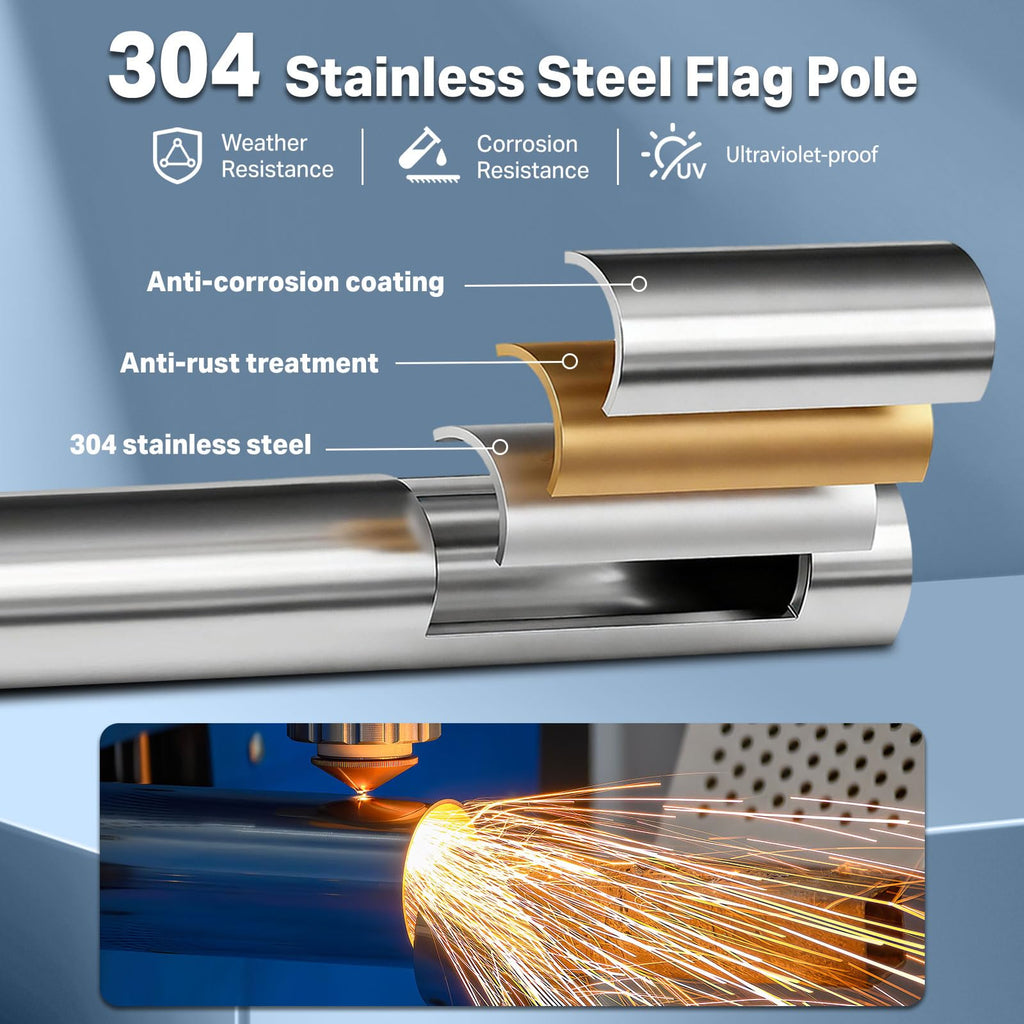 6FT 304 Stainless Steel Flag Pole L48059