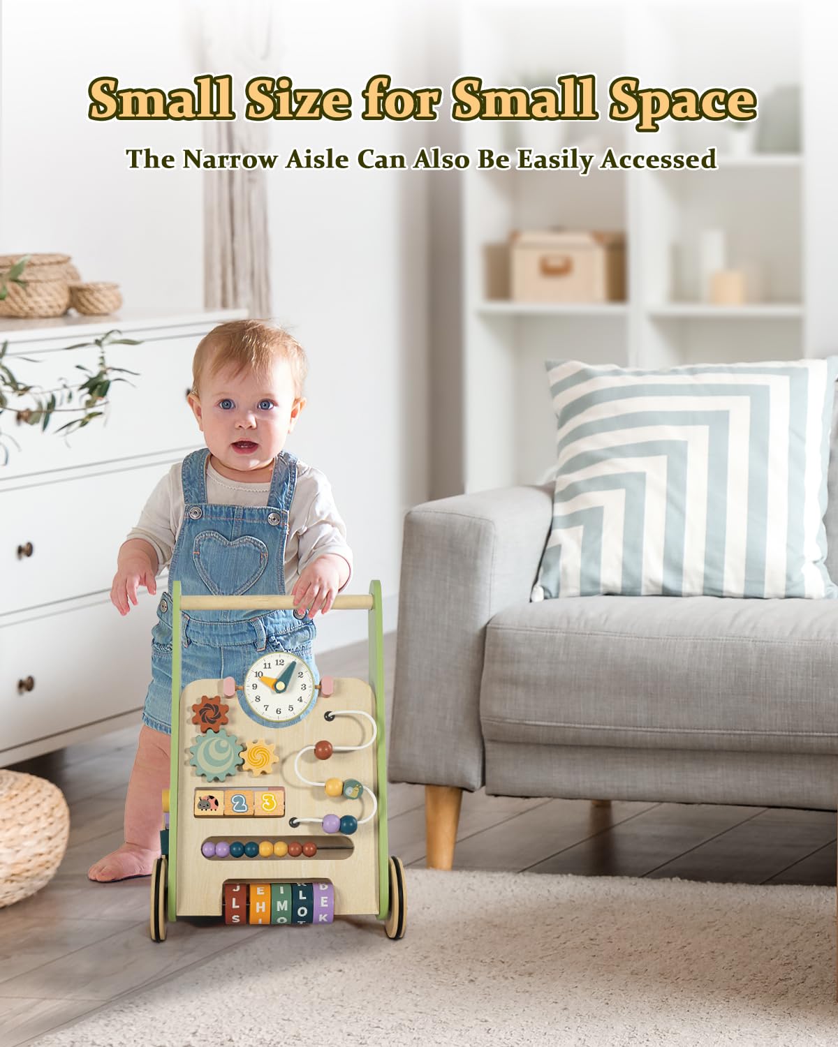 Wooden Push Walker with Wheels K70623