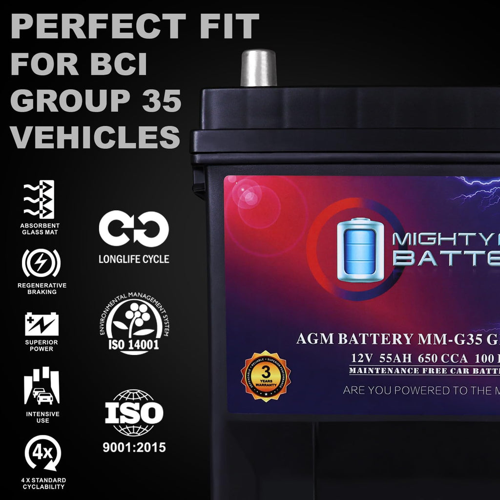 12V 55Ah AGM 650 CCA Battery E28375