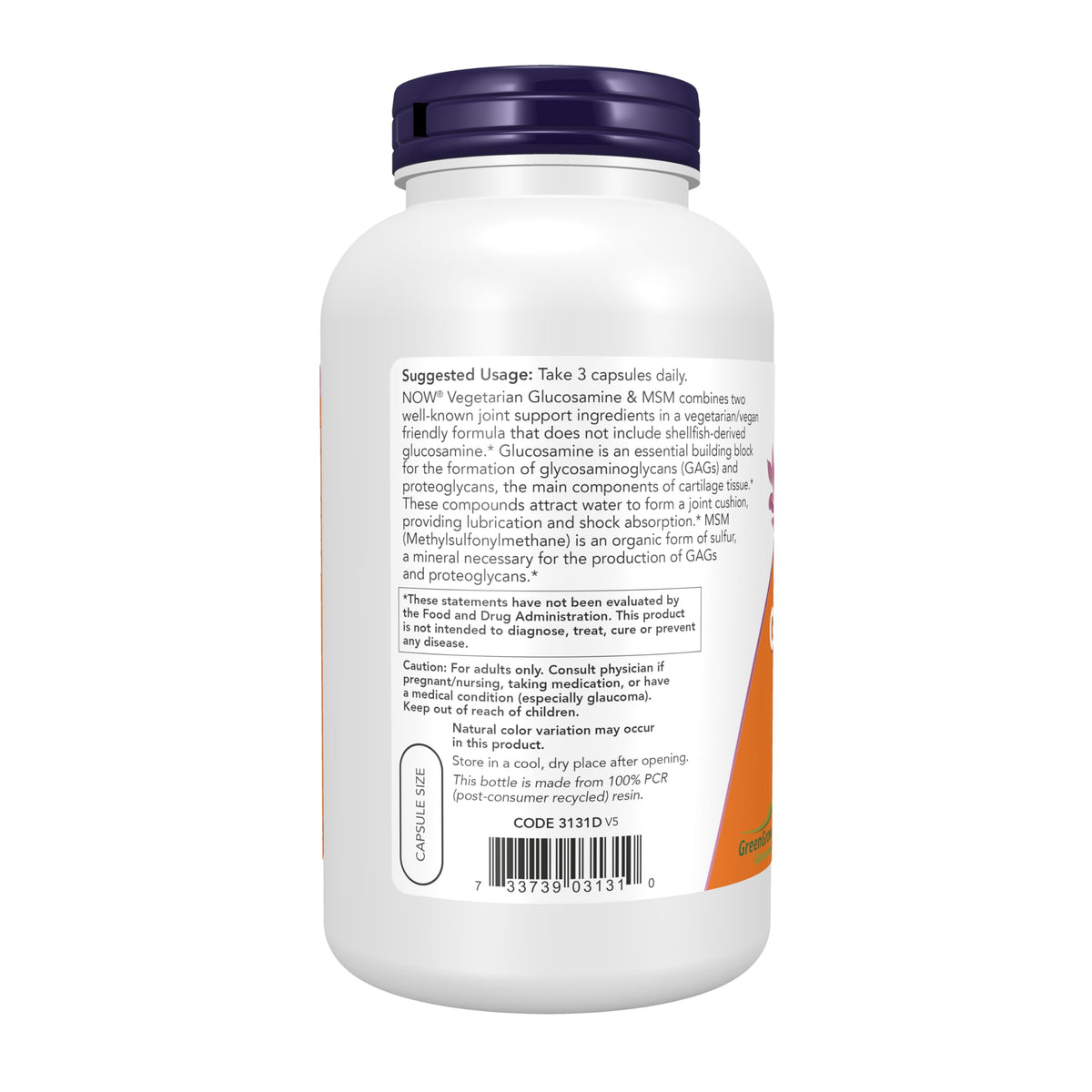 Vegetarian Glucosamine & MSM 240 Veg Caps S6442
