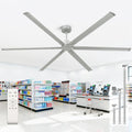 Silver 108 Inch 6 Blade HVLS Ceiling Fan with Remote G571478