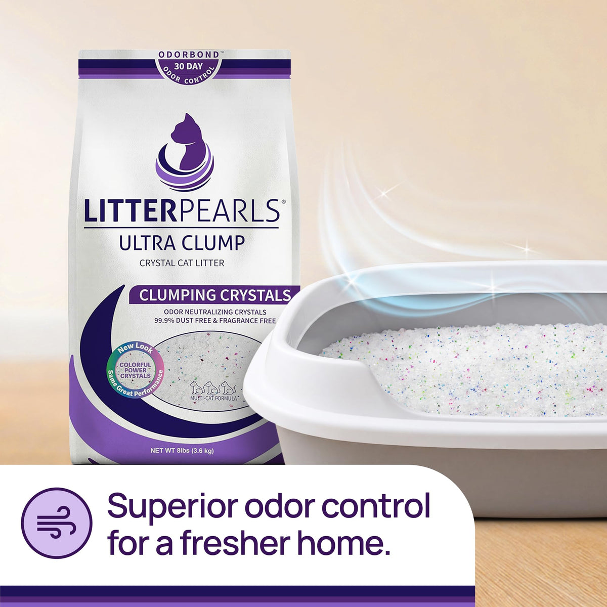 Unscented Crystal Clumping Cat Litter 8lb V3440
