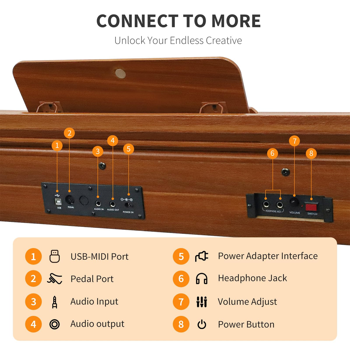 88-key Weighted Hammer-Action Digital Piano U9559