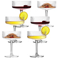6 Pcs 10 oz Ribbed Coupe Cocktail Glasses O800187
