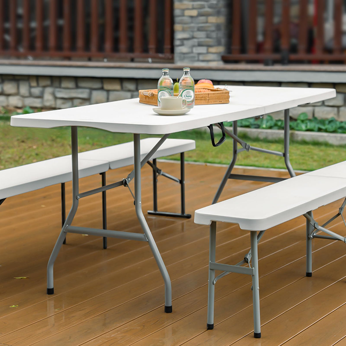 6ft White Folding Table L5847