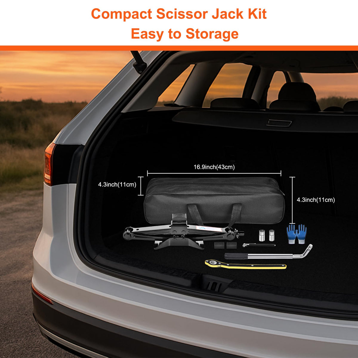3T Scissor Jack Car Tire Changing Kit W573