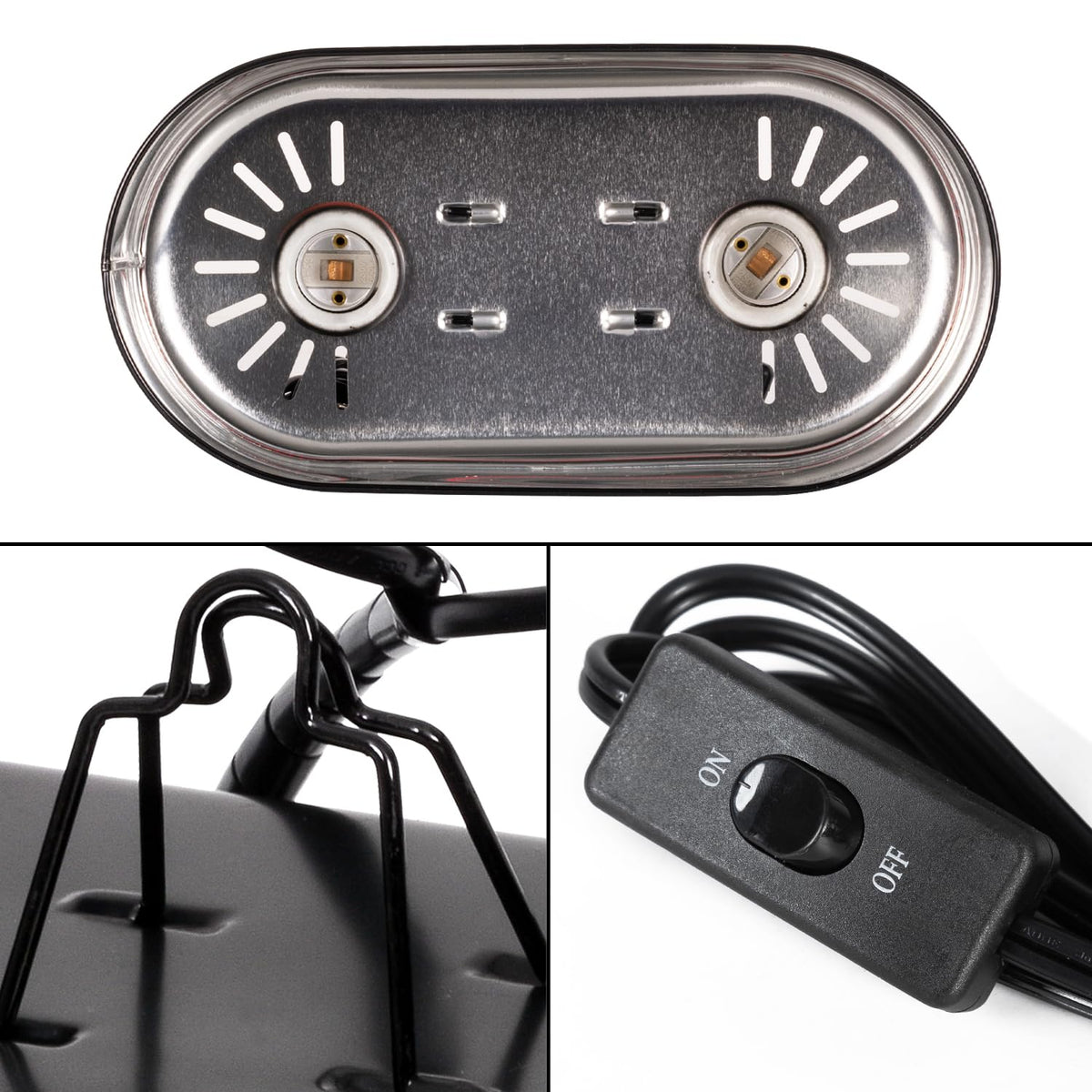 Reptile Heat Lamp Combo Pack with Dual Light Fixture, 100W Basking Spot Light & 26W UVA UVB Bulb O669779