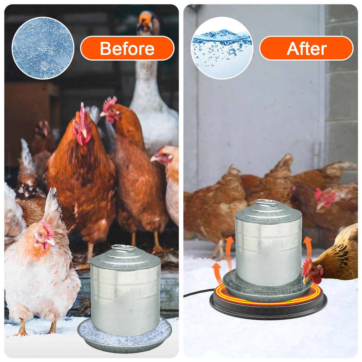 Metal Chicken Water Heater with Thermostat M453