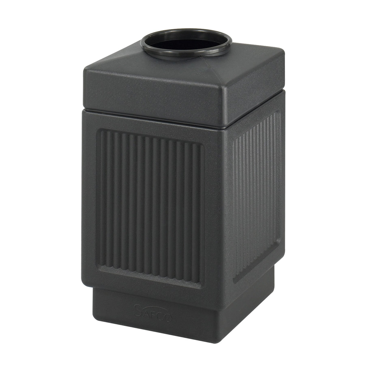 38 Gallon Black Open Top Trash Can Y763