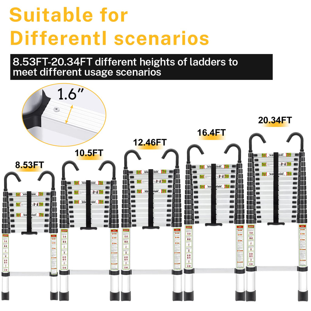 12.5 FT Aluminum Telescoping Ladder J17460