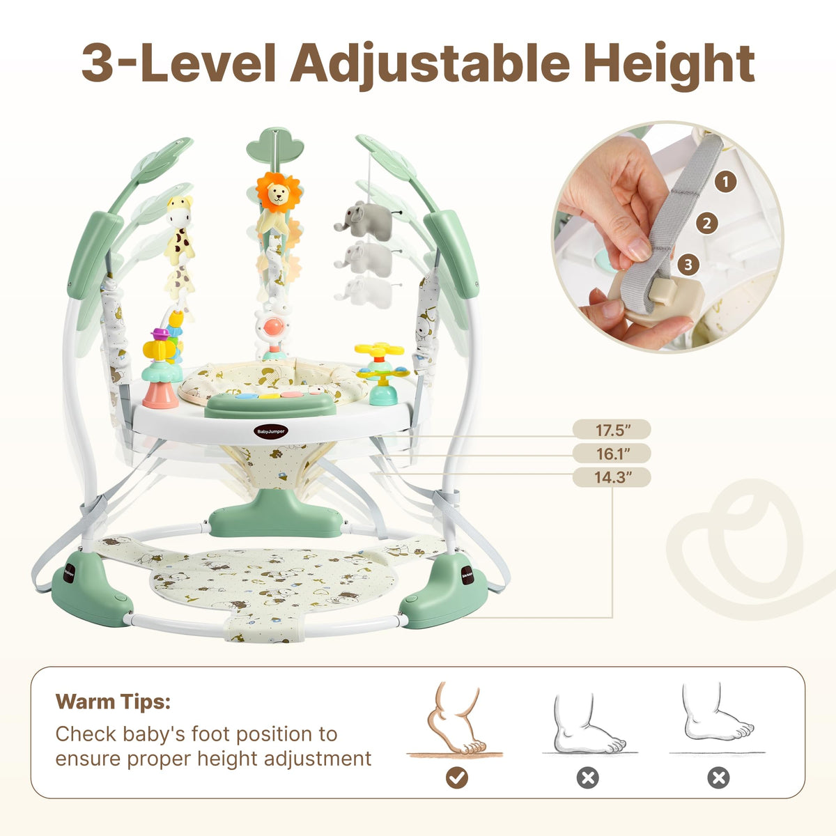 Green 3-in-1 Baby Jumper Activity Center H40531
