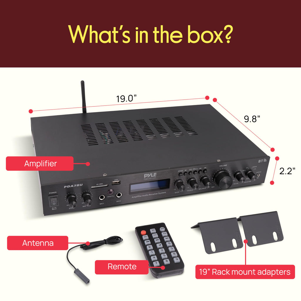 5 Channel Rack Mount Bluetooth Amplifier Receiver G726759