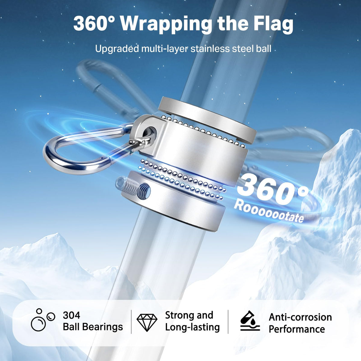 6FT 304 Stainless Steel Flag Pole L48059