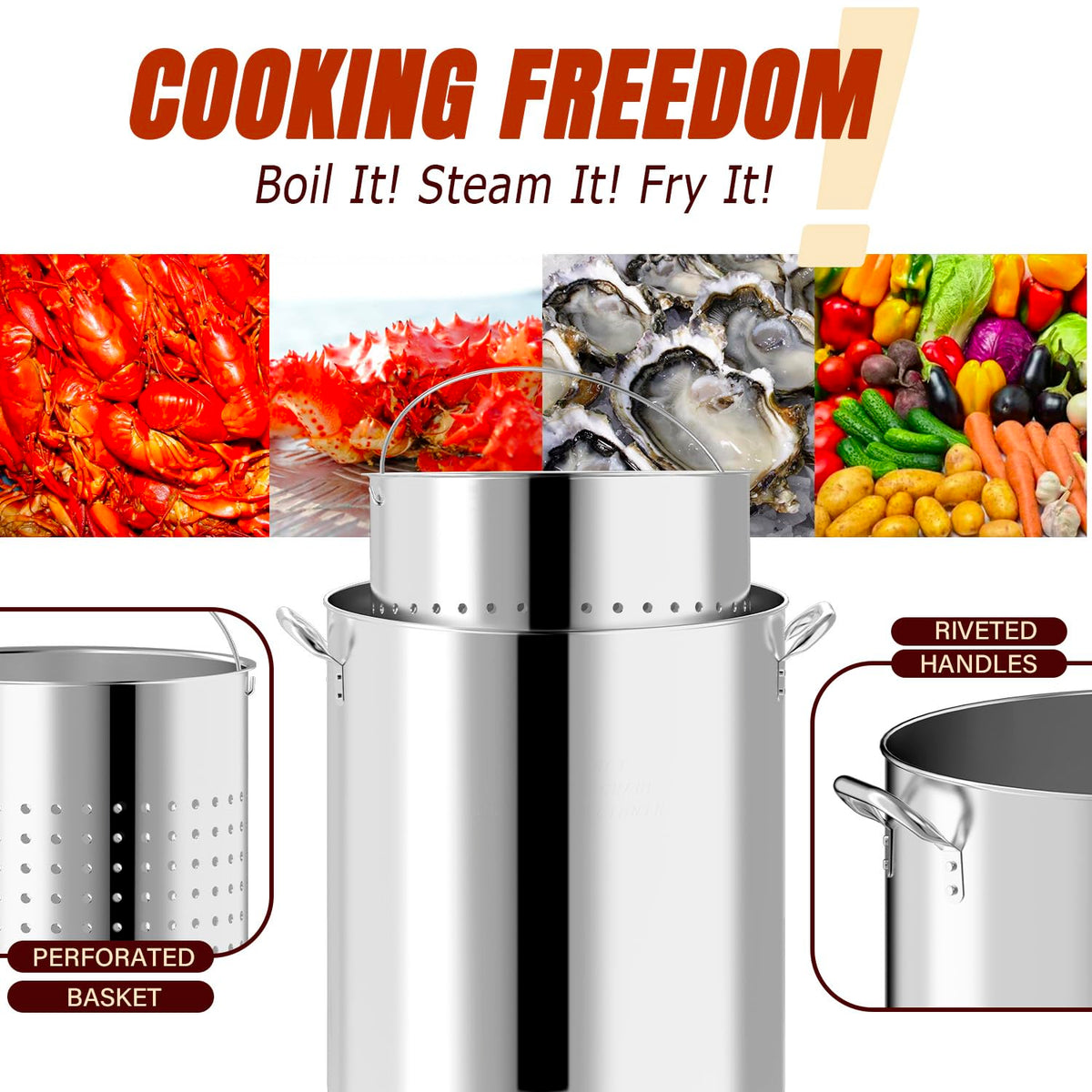 60QT Stainless Steel Stock Pot L1828