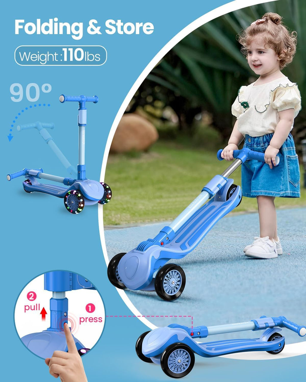 3 Wheel Foldable Kids Scooter with Seat I577