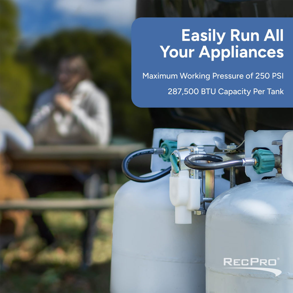 RV 2-Stage Auto Changeover Propane Regulator with Hose G277