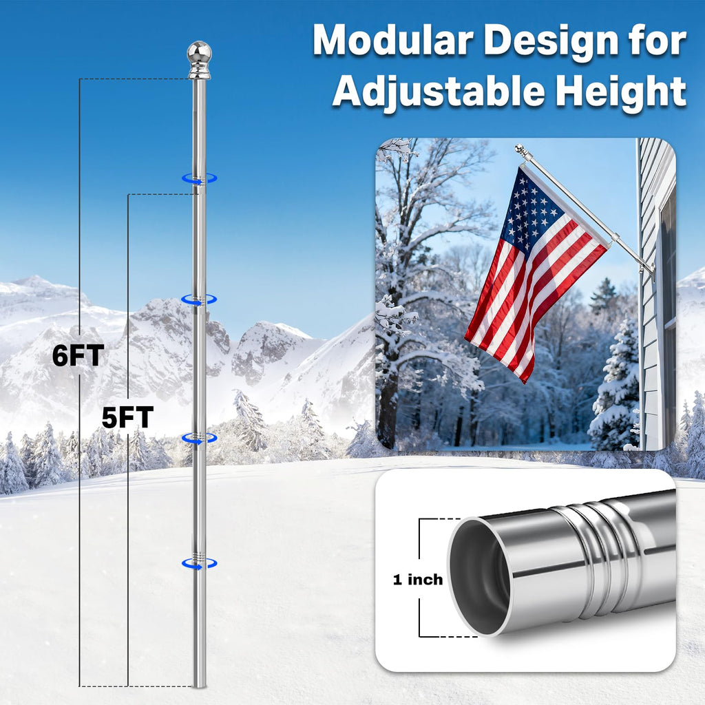 6FT 304 Stainless Steel Flag Pole L48059