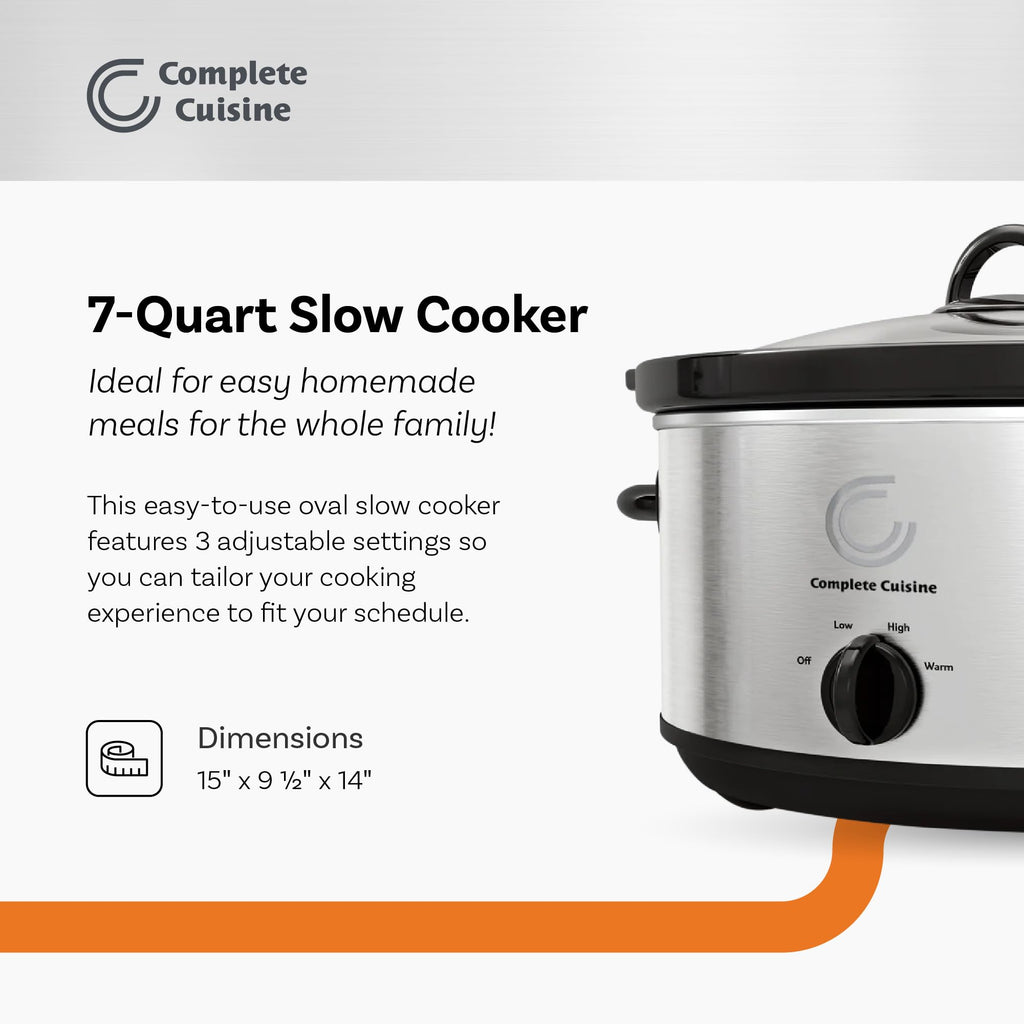 7-Quart Oval Stainless-Steel Slow Cooker W161