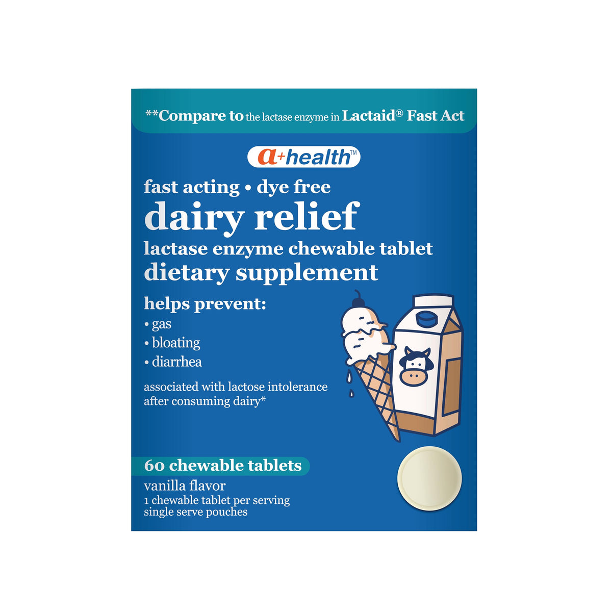 Lactase Enzyme 9000 FCC Chewable Tablets, 60 Count K11283