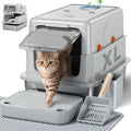 XL Stainless Steel Enclosed Litter Box with Lid J986267