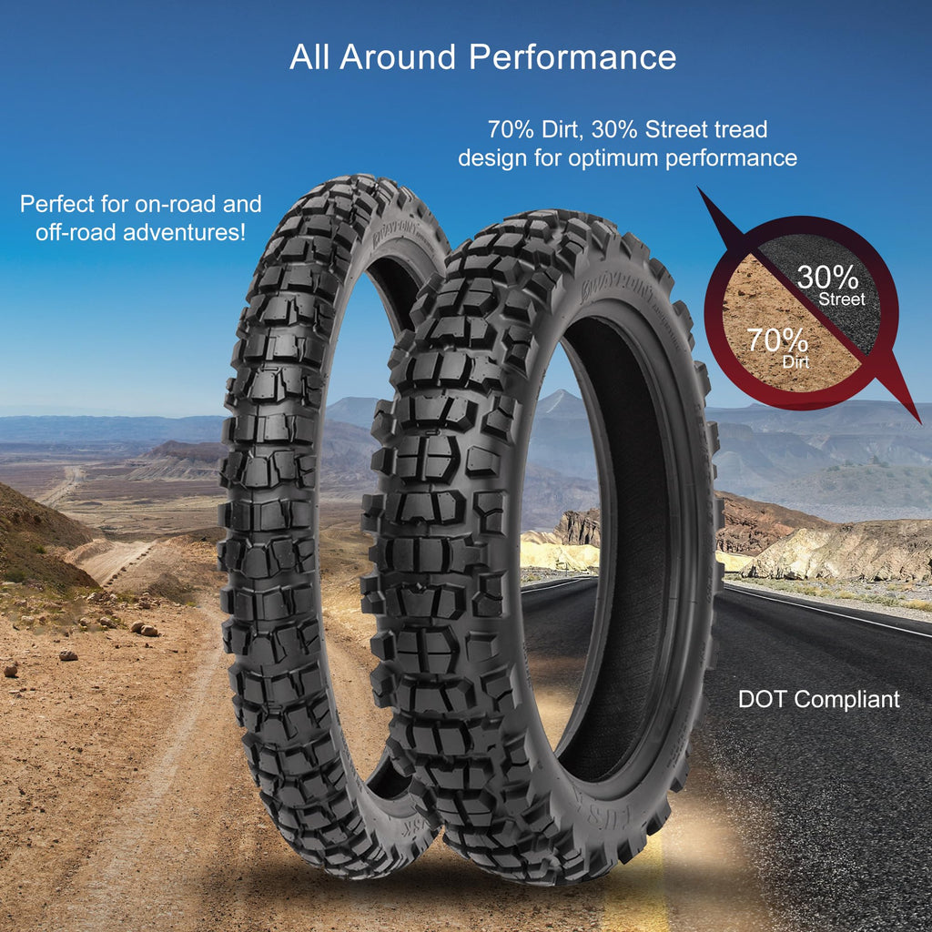 Adventure Motorcycle Tire 130/90-17 Rear Dual Sport On/Off-Road W298186