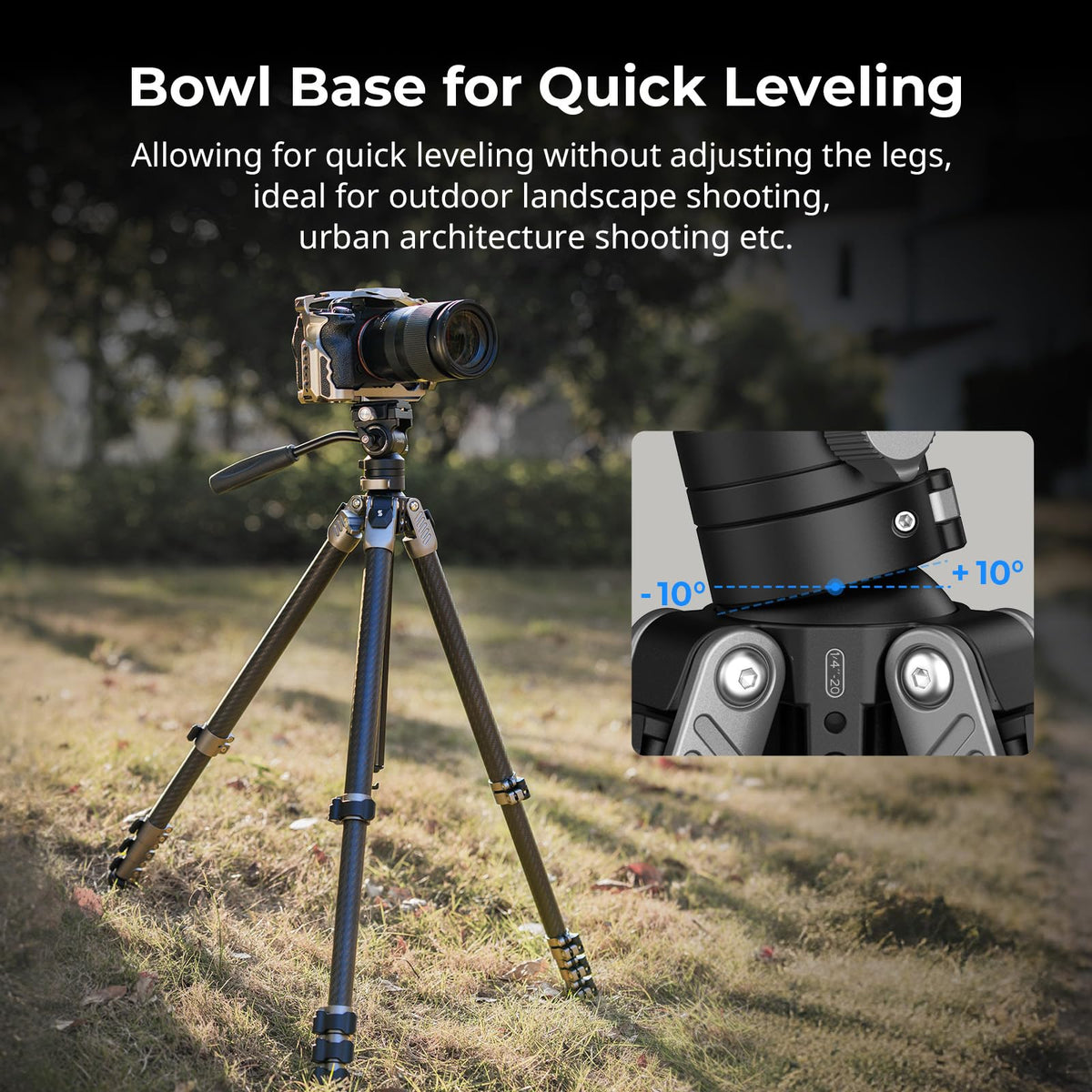 Carbon Fiber Video Tripod with Fluid Head N671