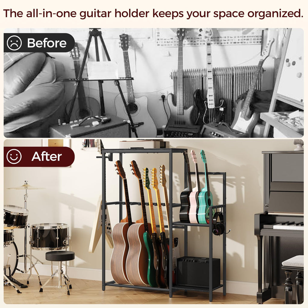 Guitar Stand, Multi-Guitar Rack, AMP Stand, Record Rack F110