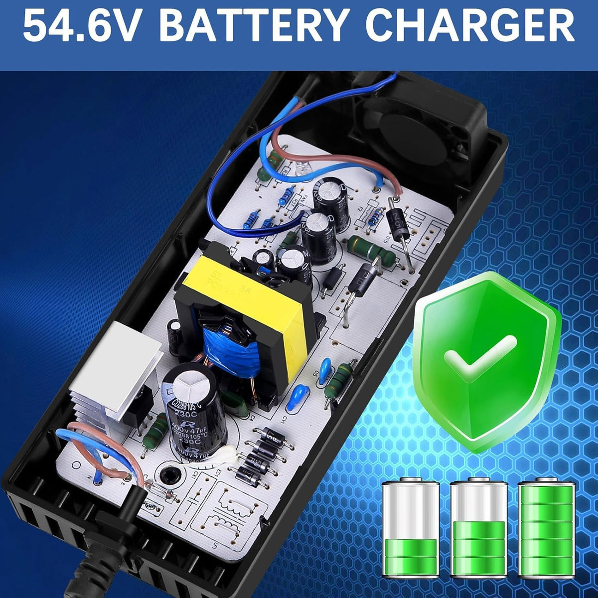 54.6V 3A Battery Charger 7 Plugs Z61742
