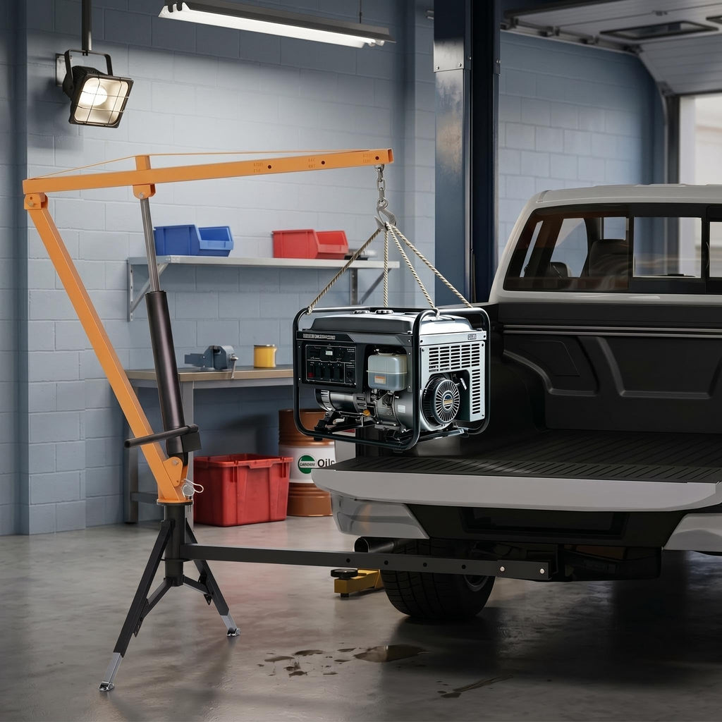 Hydraulic Pickup Truck Crane, 1000 Lbs Hitch Mount with 360° Swivel & Adjustable Boom U388