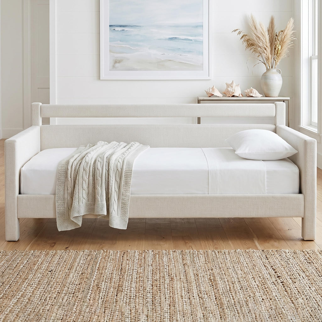 Twin Size Upholstered Platform Daybed with Headboard D308