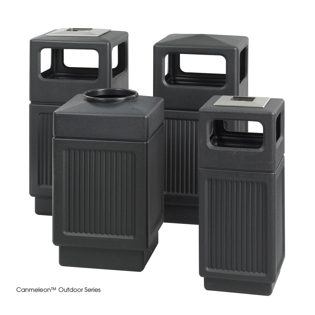38 Gallon Black Open Top Trash Can Y763