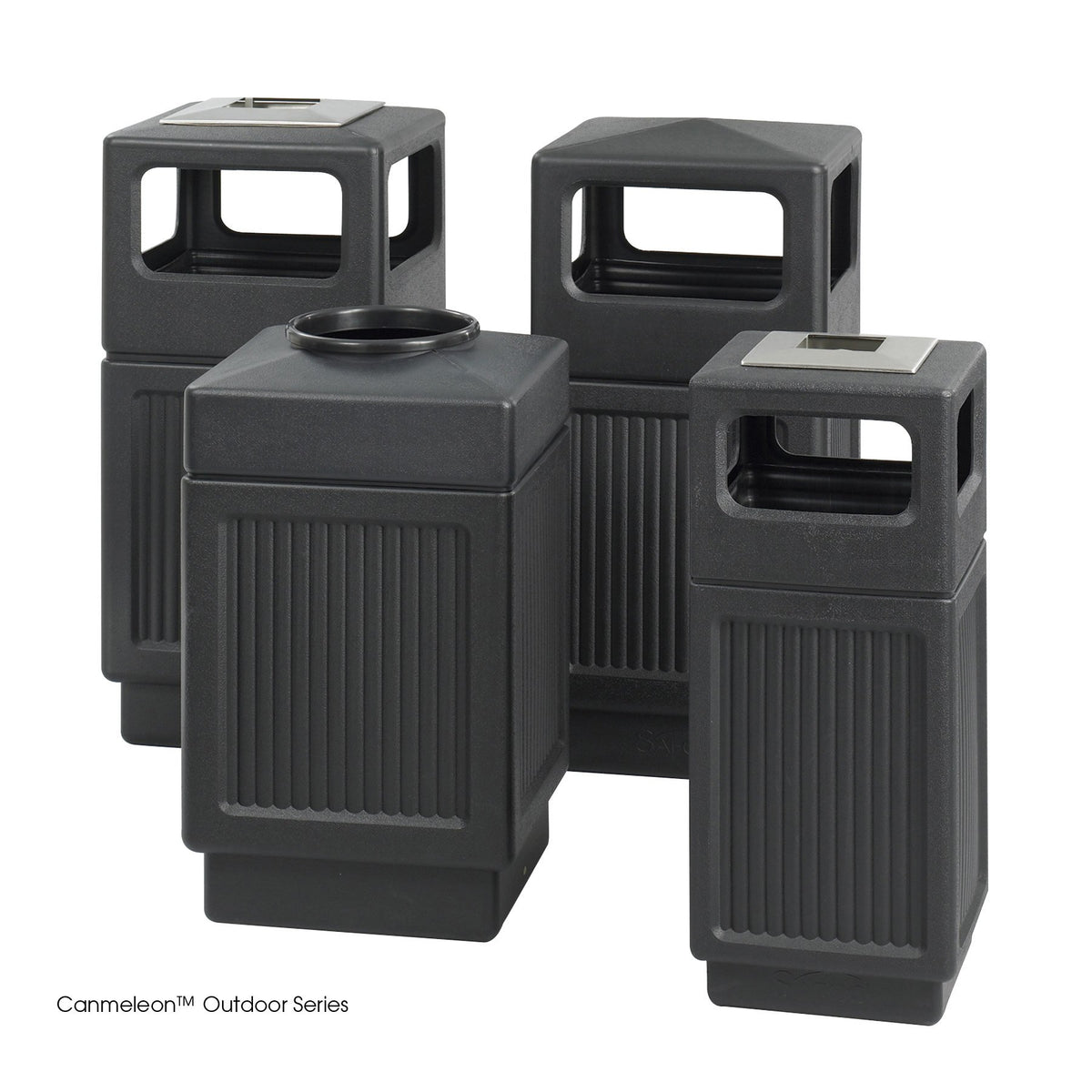 38 Gallon Black Open Top Trash Can Y763