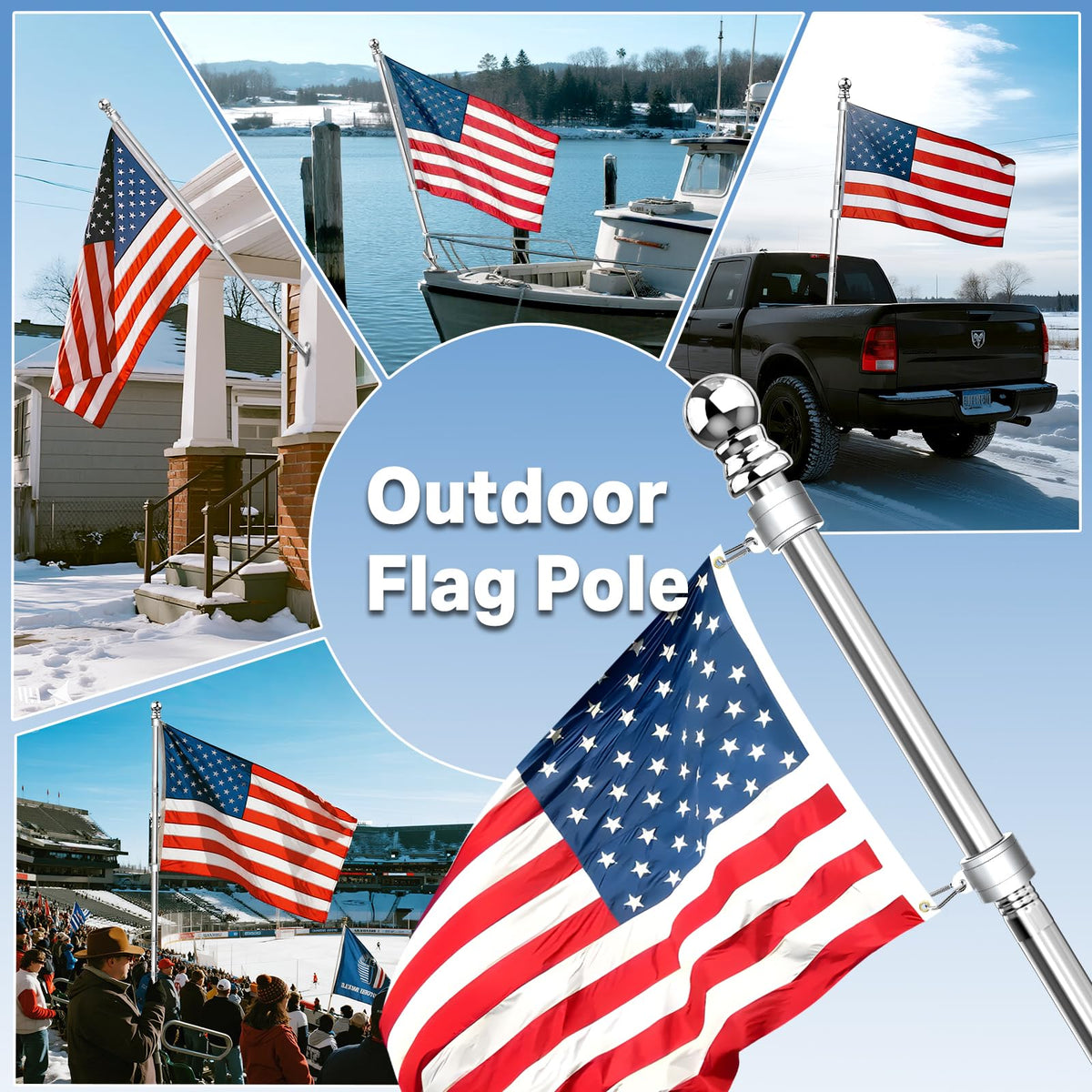 6FT 304 Stainless Steel Flag Pole L48059